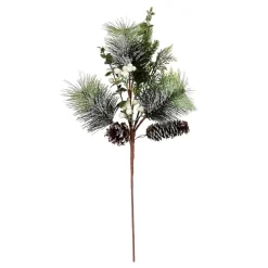 SPRAY GRN PINE 24″ RED BERRY W/ MIXED NEEDLE & CONES
