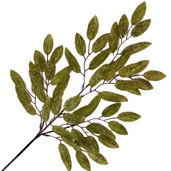 SPRAY LEAVES 27″ GREEN W/ GOLD GLITTER