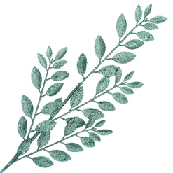 SPRAY LEAVES 30″ PEACOCK GLITTER