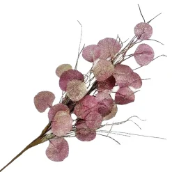 SPRAY LEAVES EUCALYPTUS 29.5″ PINK W/ GLITTER TWIGS