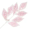 SPRAY LEAVES FABRIC 25.5″ IRIDIDESCENT PINK SEQUINS
