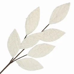 SPRAY LEAVES FABRIC 26″ IVORY FUR