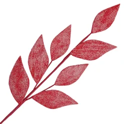 SPRAY LEAVES FABRIC 26″ WOOL RED FROSTED