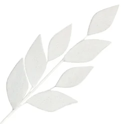 SPRAY LEAVES FABRIC 26″ WOOL WHITE FROSTED