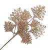 SPRAY LEAVES FAN SHAPE 18″ WHITE/ROSE GOLD GLITTER