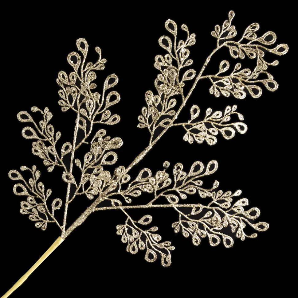 SPRAY LEAVES HOLLOW 31″ CHAMPAGNE GLITTER