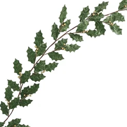 SPRAY LEAVES HOLLY 26″ CHAMPAGNE METALLIC HOLLY LEAVES