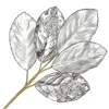 SPRAY LEAVES MAGNOLIA 23″ SILVER METALIC W/ GLITTER
