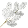 SPRAY LEAVES MAGNOLIA 27.5″ SILVER METALIC W/ GLITTER