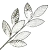 SPRAY LEAVES METALLIC 28.5″ SILVER FABRIC W/ GLITTER