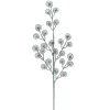 SPRAY LEAVES PEACOCK 28″ GREEN GLITTER