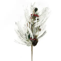 SPRAY PINE FROSTED 31″ FARMHOUSE W/BERRIES & PINE CONE