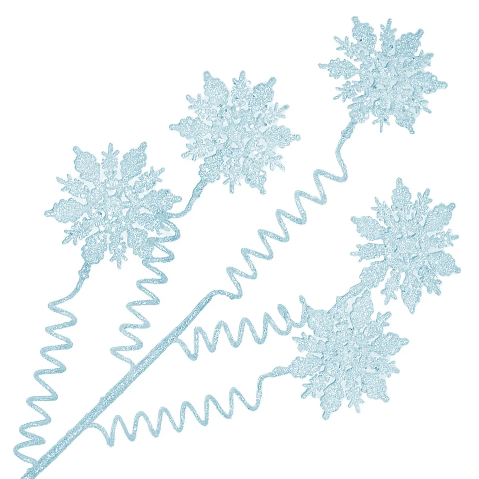 SPRAY SNOWFLAKE FROSTED 25.5″ BABY BLUE GLITTER | SEQUINS