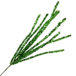 SPRAY TWIG 19″ X 9 GREEN GLITTER