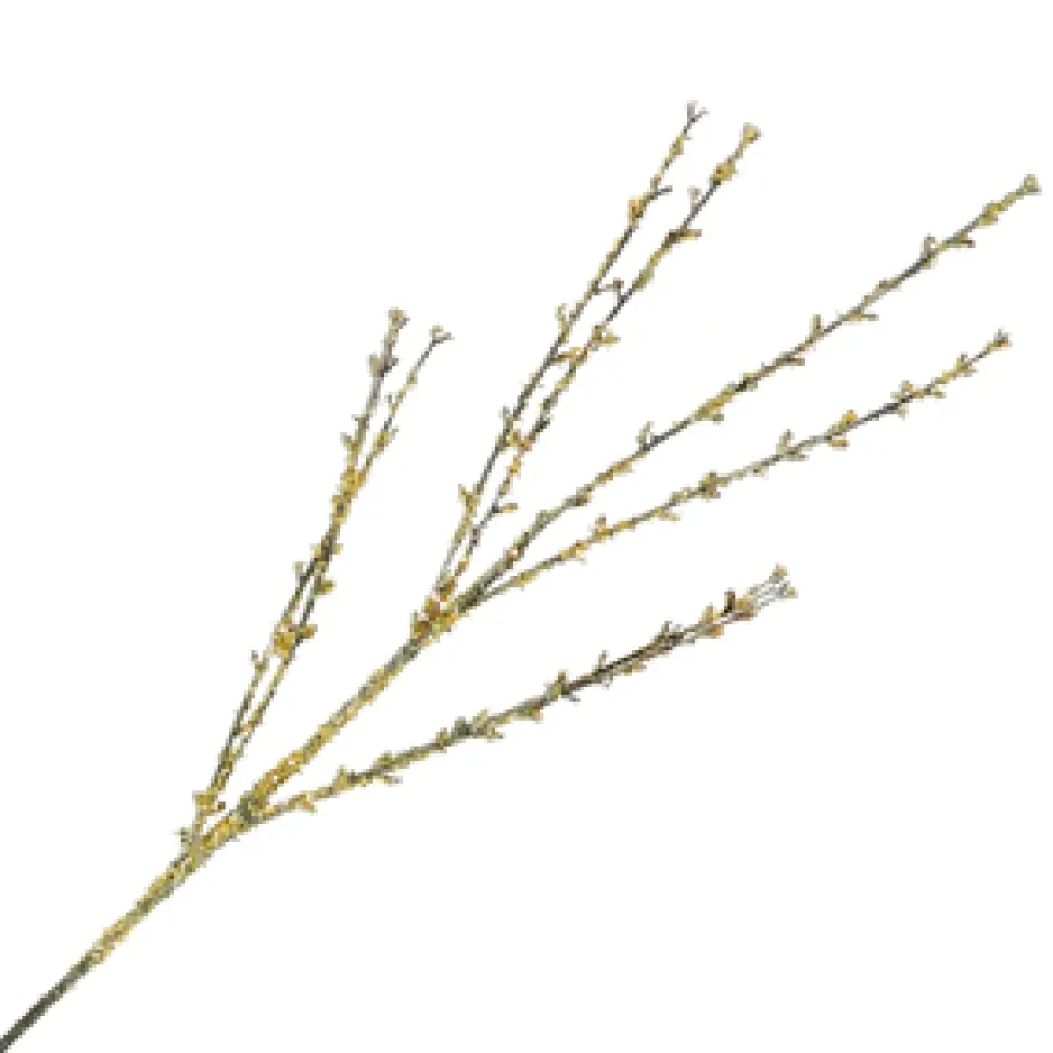 SPRAY TWIG W/LEAF 31″ GOLD GLITTER