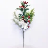 SPRAY WHITE HYDRANGEA 17″ MIXED GREEN W/ RED BERRIES