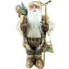 STANDING SANTA 18″ BROWN WOODLAND LOOK W/ SLEIGH