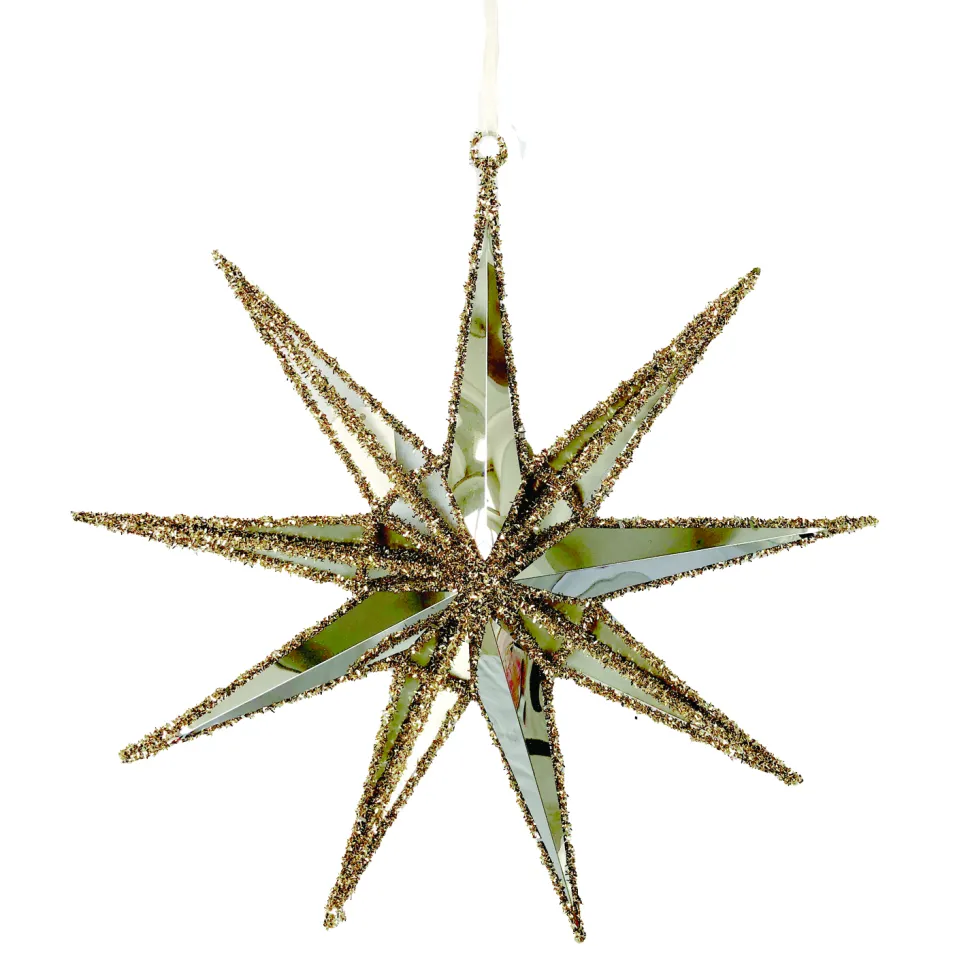 STAR 4D MIRROR | WIRE 17.5″x17.5″ GLITTER | SHINY