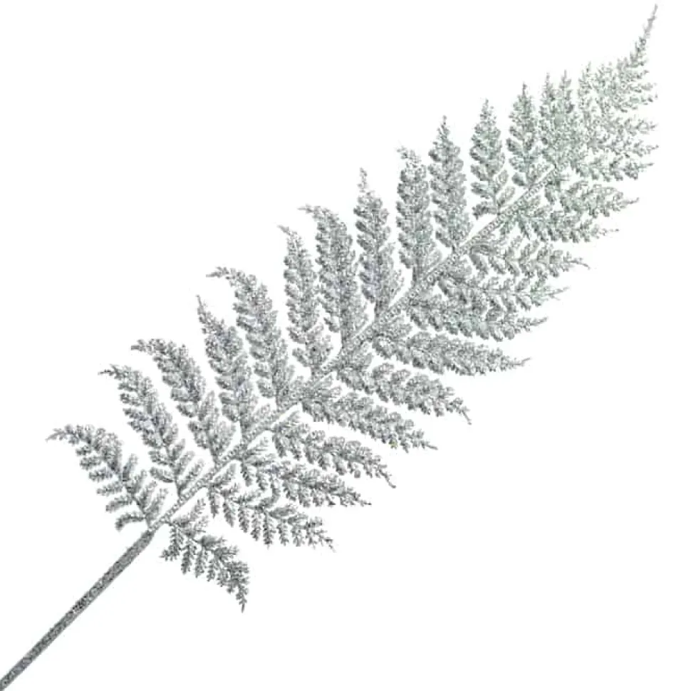 STEM FERN FANCY 32″ SILVER GLITTER