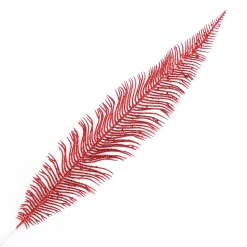 STEM FERN LEAF 22.5″ GLITTER RED
