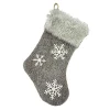 STOCKING 18″ FAUX FUR BROWN W/ SNOWFLAKE