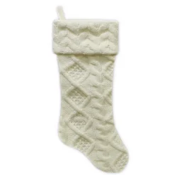 STOCKING 21.5″ IVORY CABLE KNIT