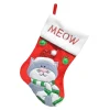 STOCKING 13″ RED VELVET W/ METALLIC CAT APPLIQUE, FLEECE CUFF W/ EMBROIDERY & METALLIC CORD