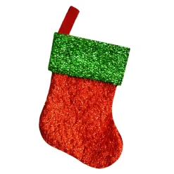 STOCKING MINI 6″ RED/GREEN METALLIC