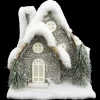 STONE LOOK HOUSE 9.5″ GREY W/ LED LIGHTS B/O