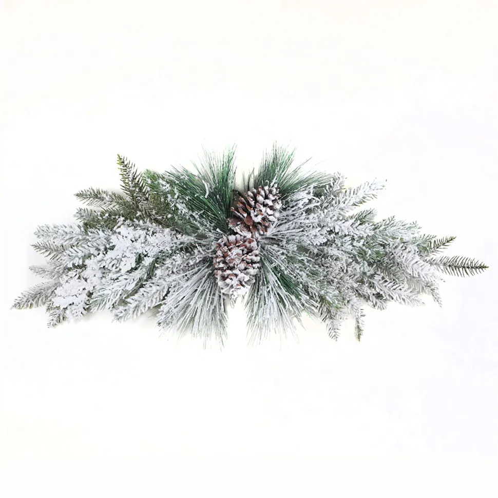 SWAG PINE 31″ FLOCKED MIXED PINE W/ PINE CONES