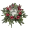 TABLE DECOR W/ CANDLE HOLDER 14″ RED BERRIES W/ PE PINE