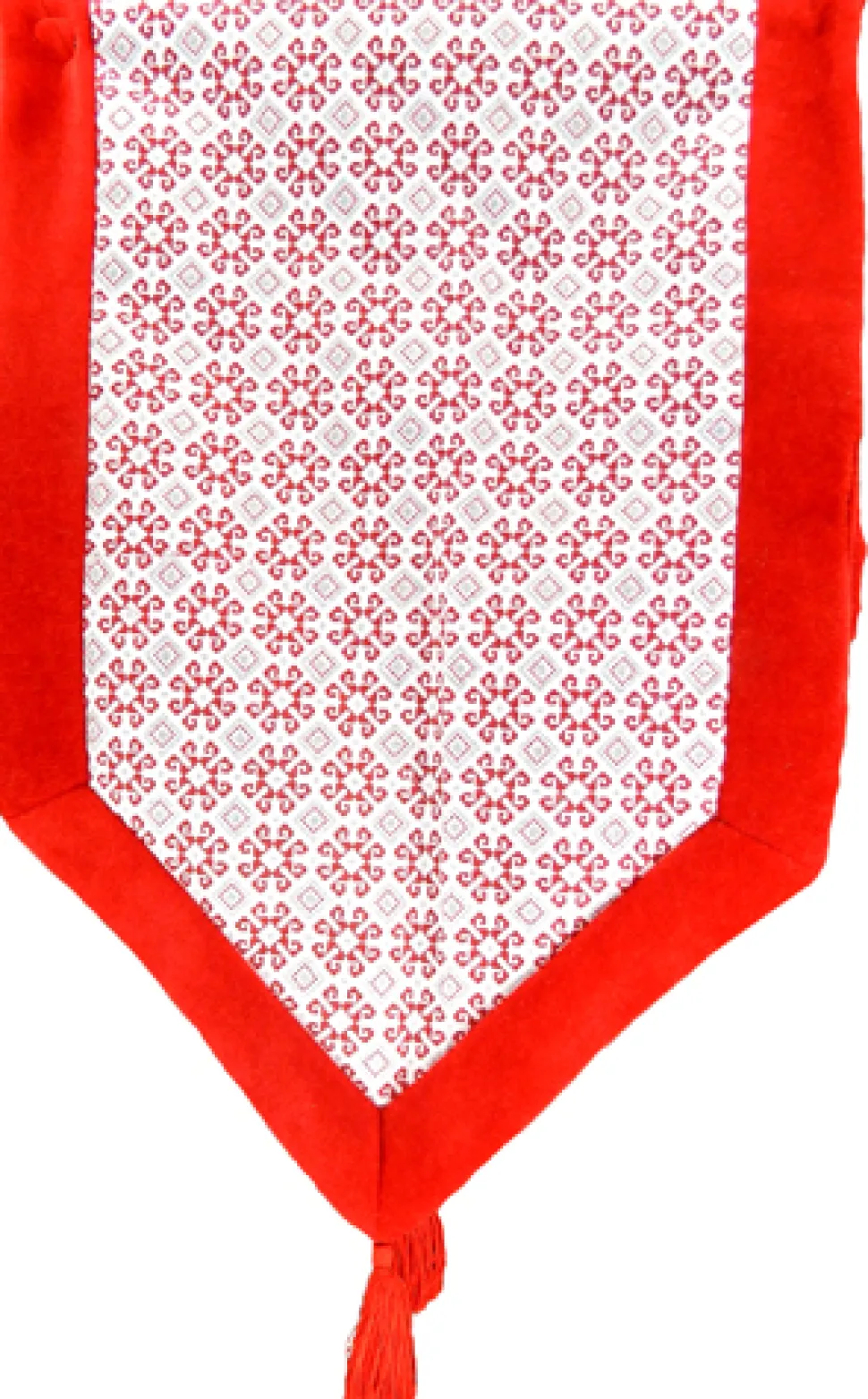 TABLE RUNNER 16″ X 72″ RED/SILVER PRINT