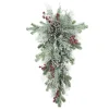 TEARDROP GRN 30″ MIXED PINE, CEDAR, RED BERRIS & CONES FROSTED & ICED