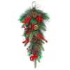 TEARDROP GRN 28″ RED CLUSTER BERRY W/PINE & CONES