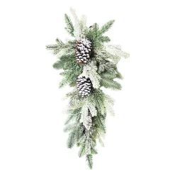 TEARDROP PINE 30″ FLOCKED W/ NEEDLE PINE & PINE CONES