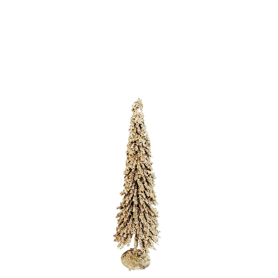 TREE ALPINE 17″ W/ GOLD BEAD GLITTER
