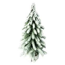 TREE FLOCKED ALPINE 13″ W/ WOODEN BASE