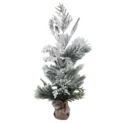 TREE FLOCKED MIXED PINE MIXED 28″ W/ BURLAP BASE