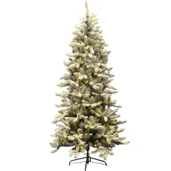 TREE FLOCKED PVC PINE 4’/346T 160-LED WARM WHITE LIGHTS