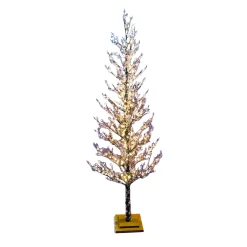 TREE FROSTED / ICED 72″ W/ 168 LED LIGHTS BROWN/ CLEAR