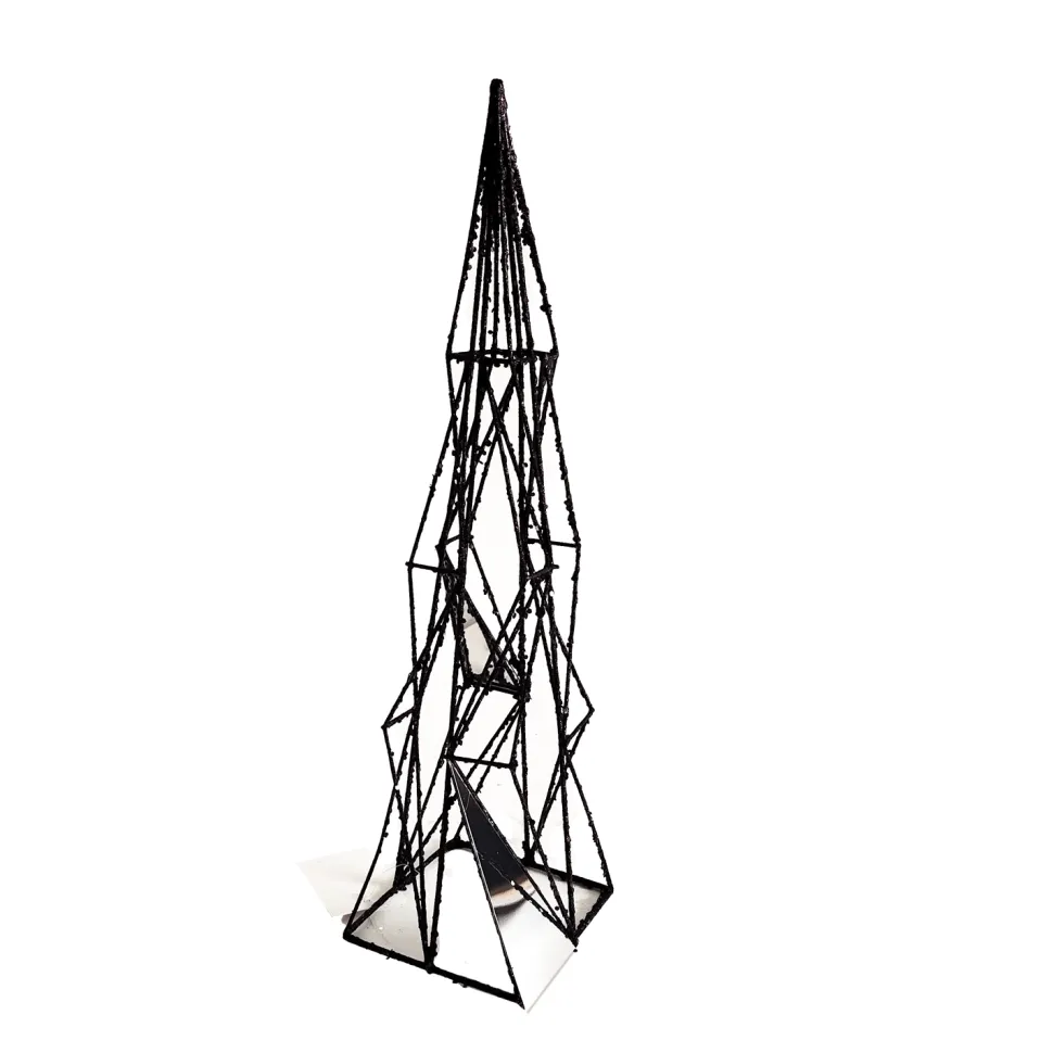 TREE GEOMETRIC MIRROR | WIRE 15.5″ BLACK WITH MIRROR