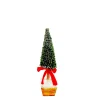 TREE MINI LEAVES 29.5″ GREEN W/ WOODEN BASE & RED BOW