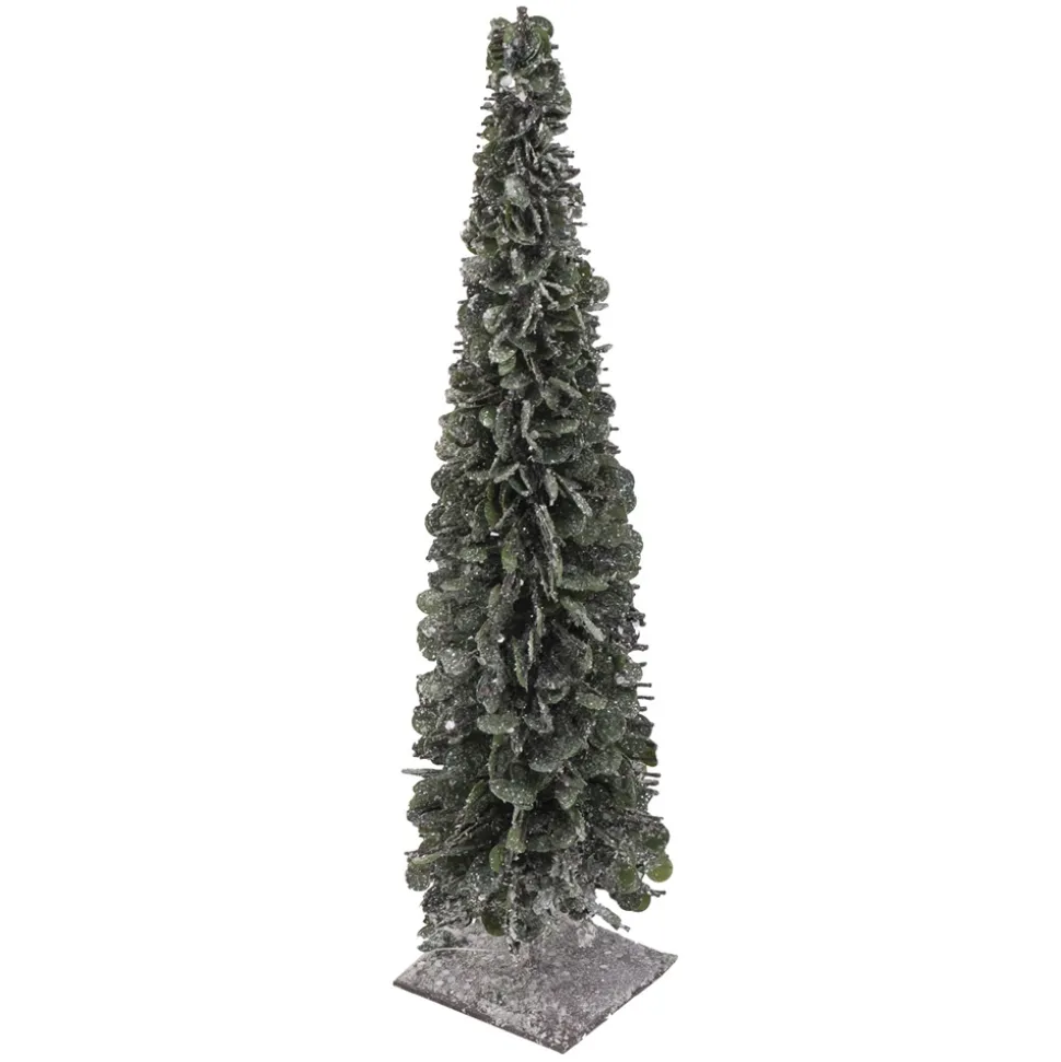 TREE MINI LEAVES FROSTED 12″ W/ METAL BASE