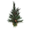 TREE NAT. NEEDLE PINE 20″ W/ PINE CONES & BURLAP BASE