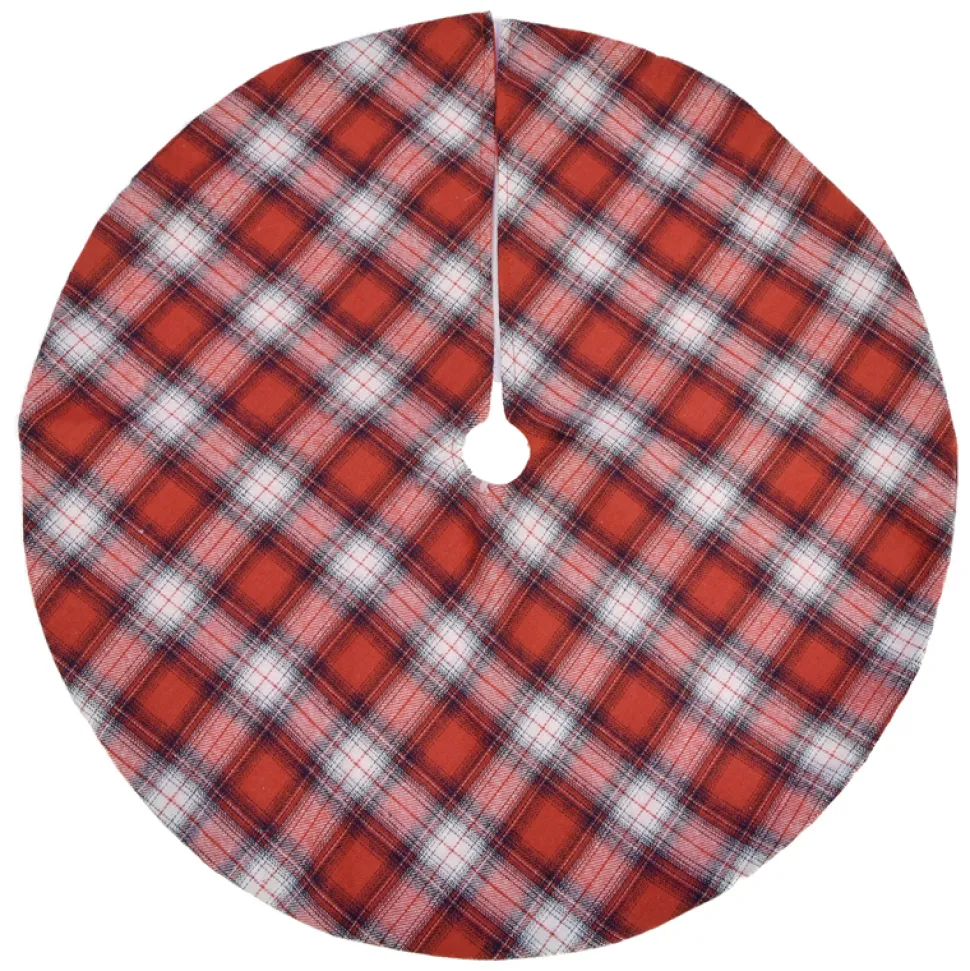 TREE SKIRT 20″ MINI RED/ GRAY PLAID