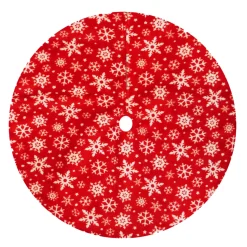 TREE SKIRT 20″ MINI RED/WHITE SNOWFLAKES