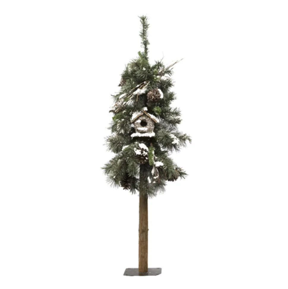 TREE SNOWY ALPINE 4′ 65T MIXED NEEDLES W/ PINE CONES & BIRD HOUSE