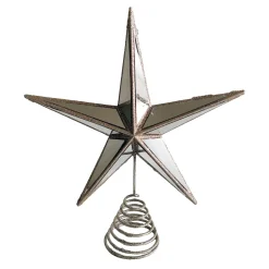 TREE TOP STAR 11″ MIRROR CHAMPAGNE GOLD W/ GLITTER
