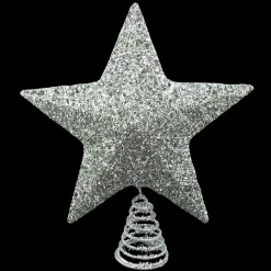 TREE TOP STAR SILVER GLITTER 12″