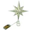 TREE TOP STAR SILVER METAL 11.5″ WITH LED LIGHTS B/O